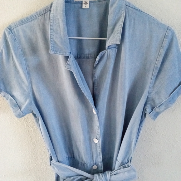 CLOTH + STONE Chambray Midi Shirt Dress |S - Picture 3 of 8